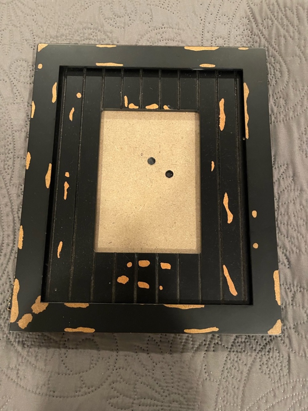 LAST CHANCE!  Make offer.  
Black and Gold Distressed Wood Photo Frame